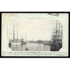 CIUDAD DE BUENOS AIRES RIACHUELO LA BOCA 1904 MUY BUENA TARJETA POSTAL ARGENTINA